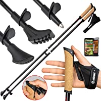 ATTRAC Bastones Marcha nórdica de Carbono 100% - Ultra Ligeros con Sistema Click &amp- Go de Las dragoneras - Longitud Fija…